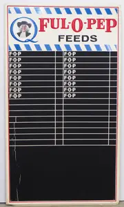 Ful-O-Pep Feeds price chalkboard