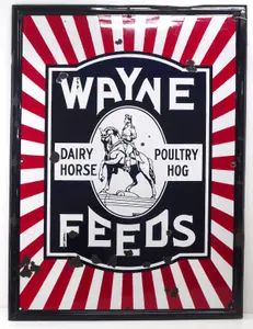 Wayne Feeds self-framed sign