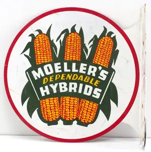Moeller's Hybrids seed corn flanged sign