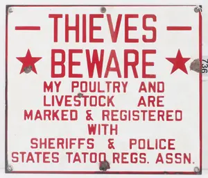 Thieves Beware sign