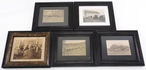 (5) Framed farm photographs