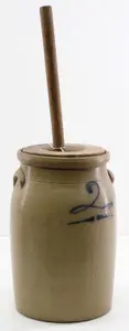 2-gallon salt-glazed crock butter churn