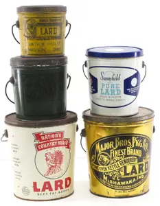 (5) Early lard tin buckets