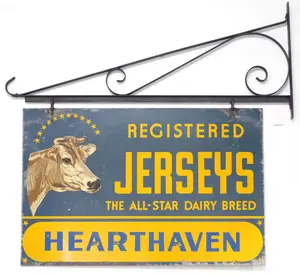 Registered Jerseys sign with hanger