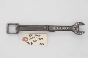 8.75''L "RF Cook" 7/8" box end buggy wrench