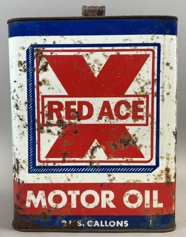 Red Ace Motor Oil 2 Gallon Nashville TN Metal Can from auction in Jackson, Michigan — image 37