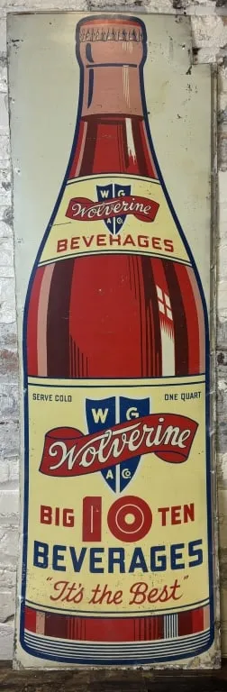 WGA Wolverine Big 10 Beverages SST Painted Sign from auction in Jackson, Michigan — image 46