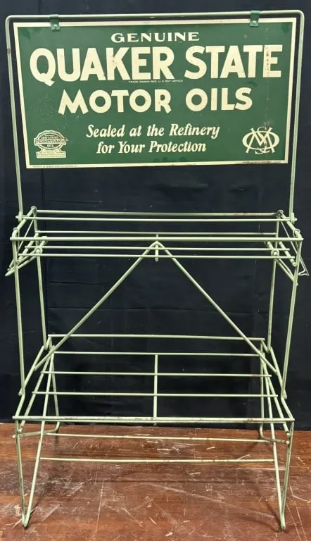 NOS 1932 Quaker State Motor Oils Rack w/ Orig Box from auction in Jackson, Michigan — image 47
