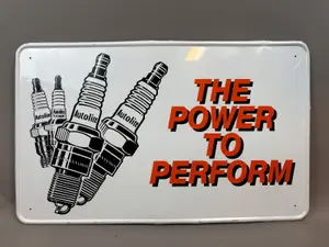Power Perform Autolite SST Tin Self Framed Spark Plug Sign