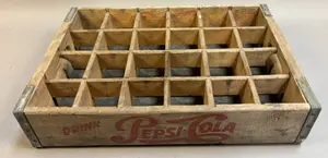 Drink Pepsi Cola 24 Bottles July 1961 Wooden Soda
