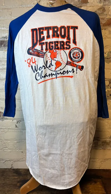 '84 Detroit Tigers World Champion 3/4 Sleeve Shirt from auction in Jackson, Michigan — image 13