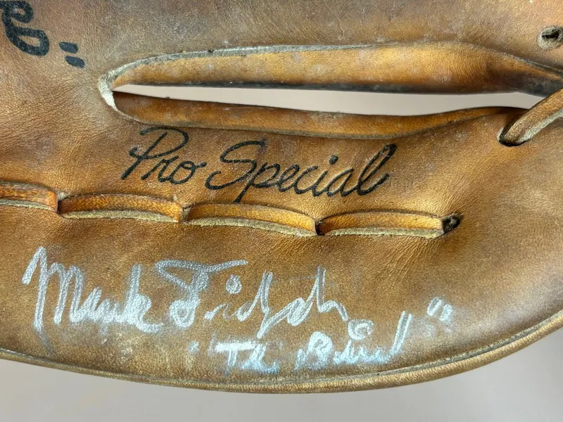 Mark The Bird Fidrych Signed Wilson Baseball Glove from auction in Jackson, Michigan — image 19