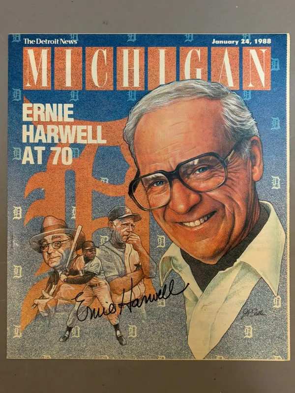 Ernie Harwell Detroit News Signed 1988 Magazine from auction in Jackson, Michigan — image 45