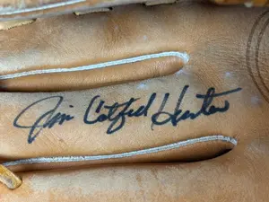 Jim Catfish Hunter Wilson Signed Baseball Glove