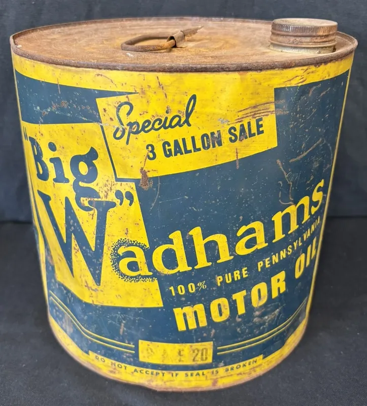 Wadhams "Big W" Special 3 Gallon 1930s Motor Oil Can from auction in Jackson, Michigan — image 13