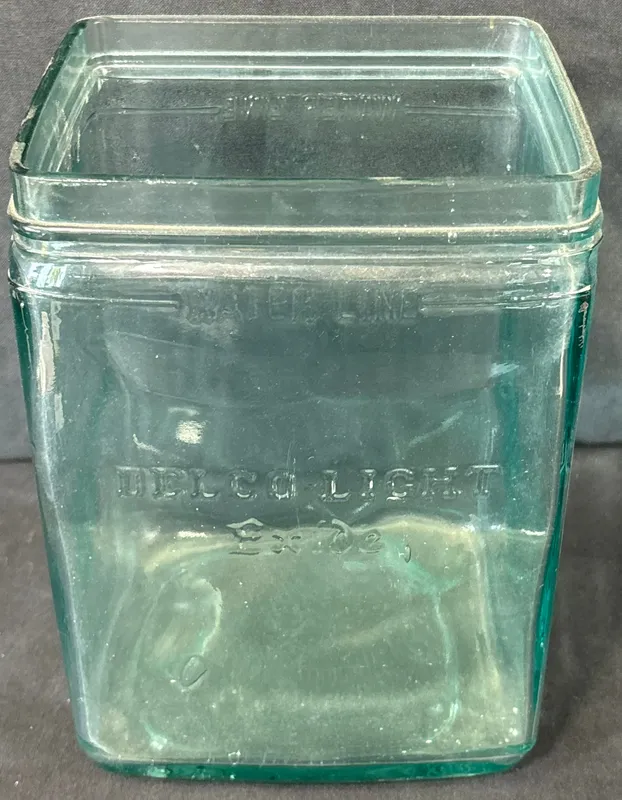 Delco Light Exide Embossed Original Glass Battery Box 20s from auction in Jackson, Michigan — image 34