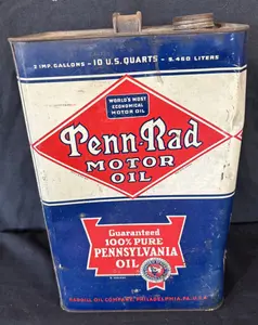 Penn-Rad Motor Oil 2 Imperial Gallons Quart Metal Can