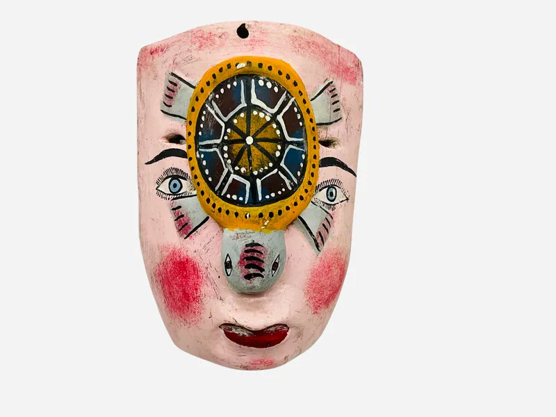 Vintage Mexican Wooden Folk Art Turtle Mask from auction in Cleveland, Georgia — image 11