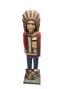 Wood Carved Cigar Store Indian Statue
