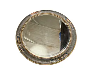 Antique Round Beveled Glass Mirror