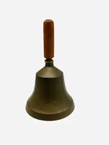 Vintage Brass School Hand Bell #8 Stamped Inside