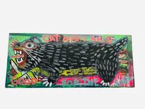 Cayman Kane Folk Art Cat Painting