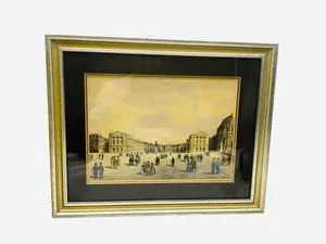 Framed Hand Colored Print - Palace of Versailles
