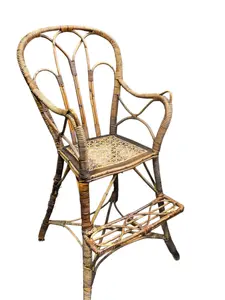 Antique Victorian Wicker And Rattan Child’s High Chair