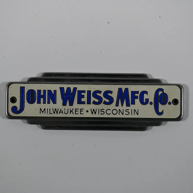 John Weiss Mfg Co Milwaukee Wisconsin Machine Plate from auction in Winnetka, Illinois — image 40