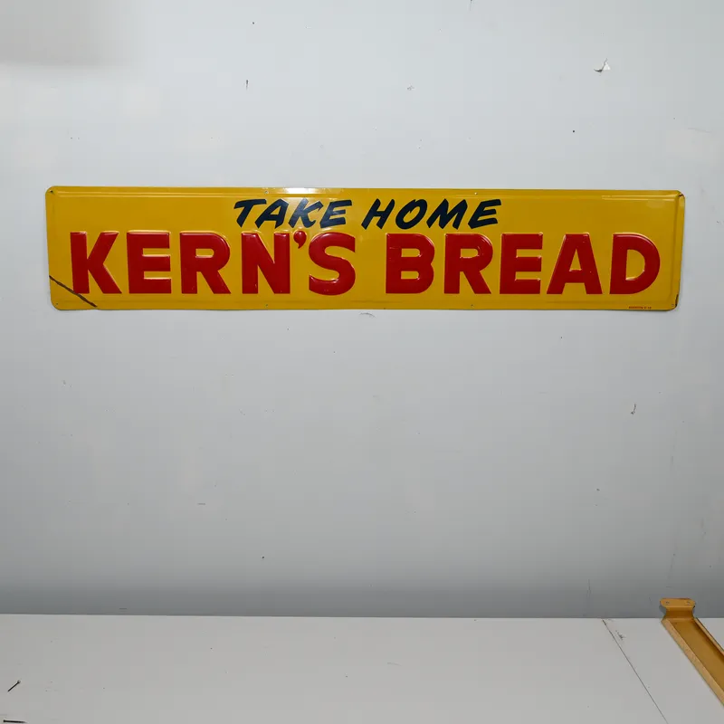 Kern's Bread Embossed Tin Sign Advertisement from auction in Winnetka, Illinois — image 41