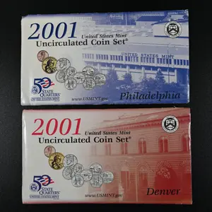 2 sets - US Mint Uncirculated Silver Coin Set 2001 - Denver & Philadelphia Mints
