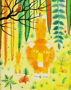 HENRI MAIK Lion Painting