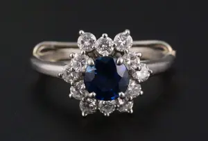 Tiffany & Co Platinum 950 Sapphire Diamond Ring