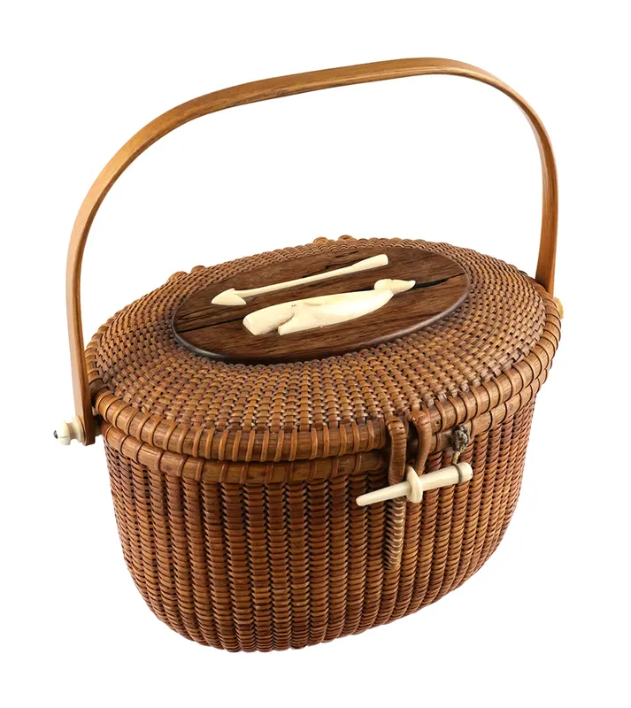 Stephen Gibbs Nantucket Basket w 1962 Letter from auction in Clearwater, Florida — image 3