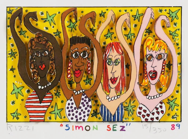 JAMES RIZZI 3D Collage Lithograph, Simon Sez from auction in Clearwater, Florida — image 29