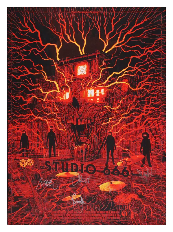 FOO FIGHTERS Band Signed Movie Poster from auction in Clearwater, Florida — image 33