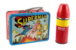 1954 Superman Lunchbox Thermos Adco-Liberty