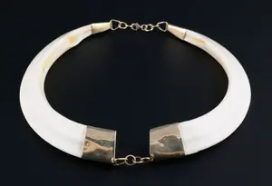 18KT Warthog Wild Boar Tusk Necklace Choker