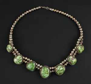 Navajo Silver Sonoran Gold Turquoise Necklace
