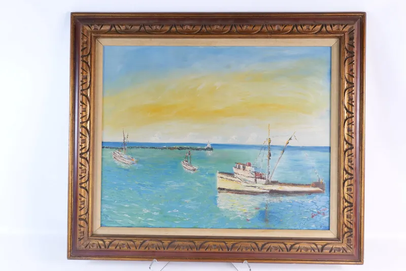 Textured Oil on Canvas - Coastal Seascape from auction in Williamstown, New Jersey — image 21