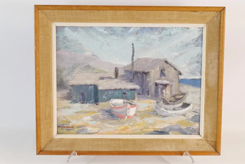 Oil on Board - Coastal Fishing Shanty from auction in Williamstown, New Jersey — image 23