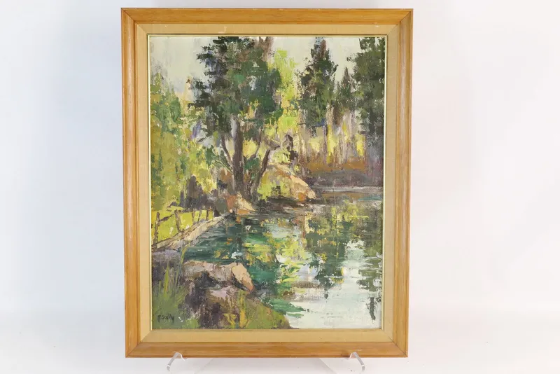 Oil on Board - Impressionist Style Landscape from auction in Williamstown, New Jersey — image 30