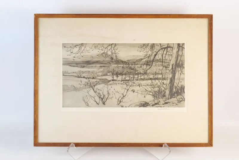Etching - Winter Landscape from auction in Williamstown, New Jersey — image 32