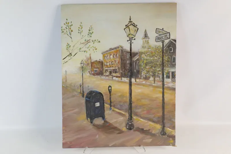Oil on Canvas - Street Scene from auction in Williamstown, New Jersey — image 31
