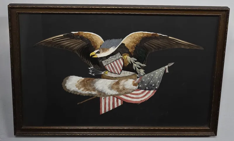 American Eagle Coat of Arms Made of Feathers from auction in Bogart, Georgia — image 48