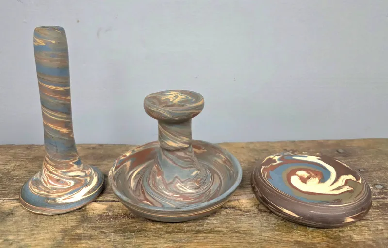 Niloak Swirl Pottery Lot of 3 from auction in Bogart, Georgia — image 3