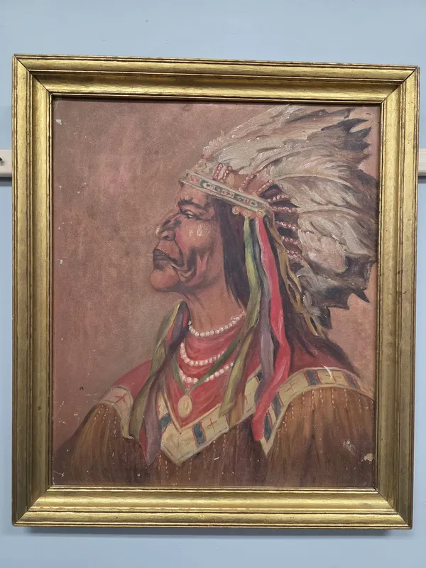 Native American Chief Painting on Board from auction in Bogart, Georgia — image 11