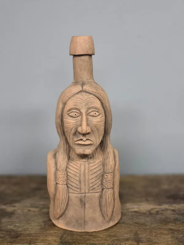 Susan Cornett "Cheif Sitting Bull" Face Bottle from auction in Bogart, Georgia — image 17