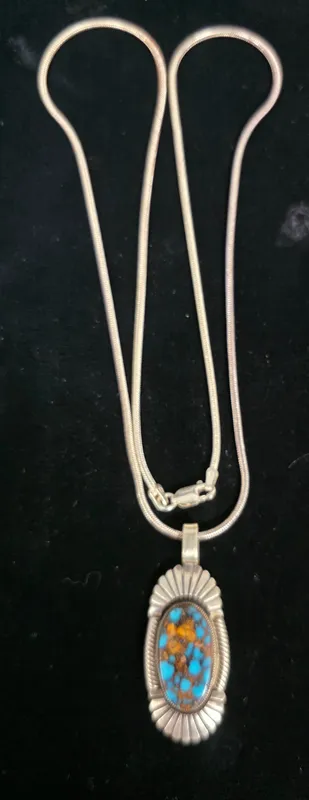 Calvin Martizen Navajo Pendant with Sterling Chain from auction in Bogart, Georgia — image 40