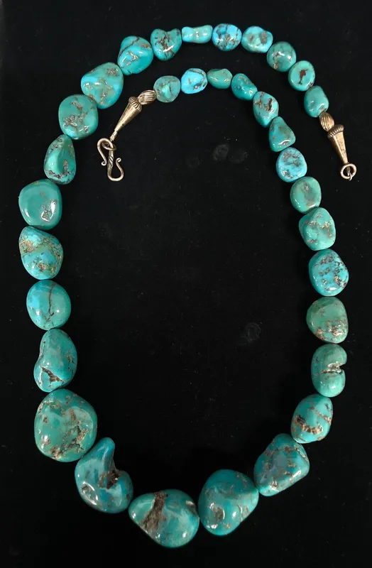 Long Vintage Chucky Turquoise Necklace from auction in Bogart, Georgia — image 44
